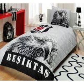 Taç Lisanslı Beşiktaş Şanlı Kartal Tek Kişilik Yatak Örtüsü