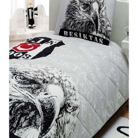 Taç Lisanslı Beşiktaş Şanlı Kartal Tek Kişilik Yatak Örtüsü