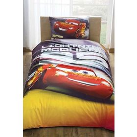 Taç Lisanslı Disney Cars Lightning Tek Kişilik Nevresim Takımı