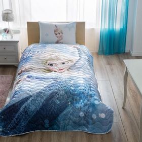 Taç Lisanslı Disney Frozen Glitter Tek Kişilik Yatak Örtüsü Seti