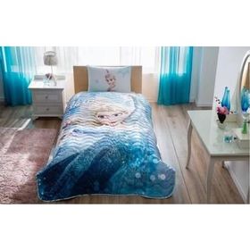 Taç Lisanslı Disney Frozen Glitter Tek Kişilik Yatak Örtüsü Seti