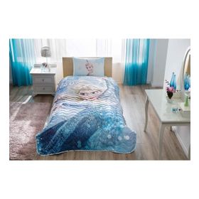 Taç Lisanslı Disney Frozen Glitter Tek Kişilik Yatak Örtüsü Seti