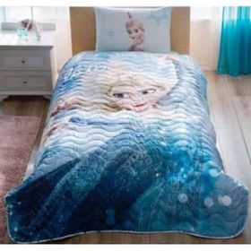 Taç Lisanslı Disney Frozen Glitter Tek Kişilik Yatak Örtüsü Seti