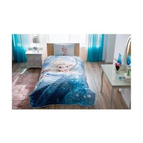 Taç Lisanslı Disney Frozen Glitter Tek Kişilik Yatak Örtüsü Seti