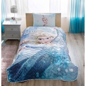 Taç Lisanslı Disney Frozen Glitter Tek Kişilik Yatak Örtüsü Seti