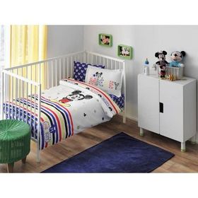 Taç Lisanslı Disney Mickey Sketch Bebek Nevresim Takımı