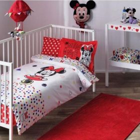 Taç Lisanslı Disney Mickey Sketch Bebek Nevresim Takımı