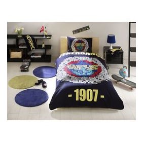 Taç Lisanslı FB Fenerbahçe Marşlı Logo Tek Kişilik Nevresim Takımı
