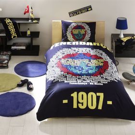Taç Lisanslı FB Fenerbahçe Marşlı Logo Tek Kişilik Nevresim Takımı