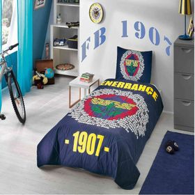 Taç Lisanslı Fenerbahçe Marşlı Ranforce Tek Kişilik Yatak Örtüsü Takımı
