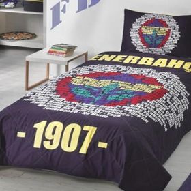 Taç Lisanslı Fenerbahçe Marşlı Ranforce Tek Kişilik Yatak Örtüsü Takımı