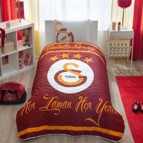 Taç Lisanslı Galatasaray Logo Yatak Örtüsü Seti