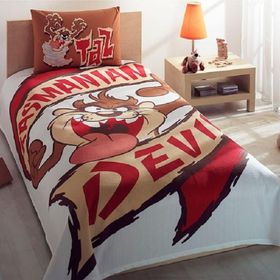 Taç Lisanslı Looney Tunes Taz Devil Tek Kişilik Pike Takımı