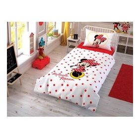 Taç Lisanslı Minnie Çek Canlandır Tek Kişilik Nevresim Takımı