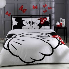 Taç Lisanslı Minnie Mickey Çift Kişilik Nevresim Takımı