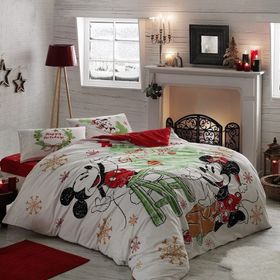 Taç Lisanslı Minnie Mickey Çift Kişilik Nevresim Takımı
