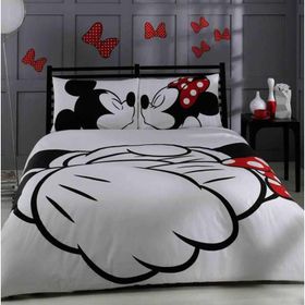 Taç Lisanslı Minnie Mickey Çift Kişilik Nevresim Takımı