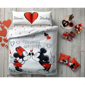Taç Lisanslı Minnie Mickey Çift Kişilik Nevresim Takımı