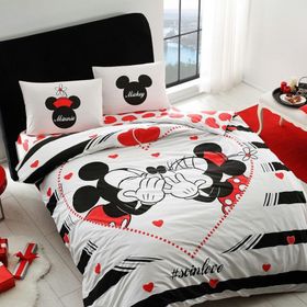 Taç Lisanslı Minnie Mickey Çift Kişilik Nevresim Takımı