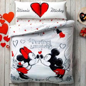 Taç Lisanslı Minnie Mickey Çift Kişilik Nevresim Takımı