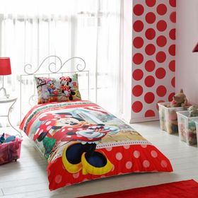 Taç Lisanslı Minnie Mouse Tea Time Tek Kişilik Nevresim Takımı