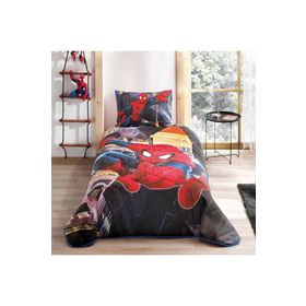 Taç Lisanslı Spiderman In City Yatak Örtüsü