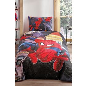 Taç Lisanslı Spiderman In City Yatak Örtüsü