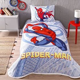 Taç Lisanslı Spiderman Justice Pamuk Tek Kişilik Pike Takımı