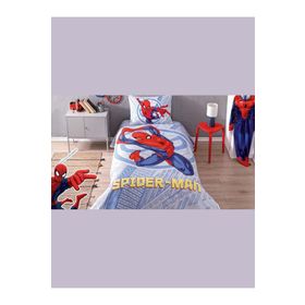 Taç Lisanslı Spiderman Justice Pamuk Tek Kişilik Pike Takımı