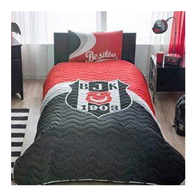 Taç Lisanslı Tek Kişilik Beşiktaş Logo Yatak Örtüsü