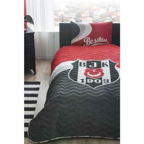Taç Lisanslı Tek Kişilik Beşiktaş Logo Yatak Örtüsü