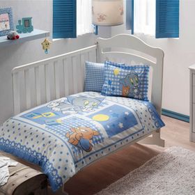 Taç Lisanslı Tom&Jerry Baby Boy Ranforce Bebek Nevresim Takımı