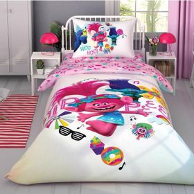 Taç Lisanslı Trolls Color Party Tek Kişilik Nevresim Takımı