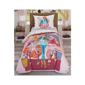 Taç Lisanslı Winx Flowers Desenli Tek Kişilik Nevresim Takımı