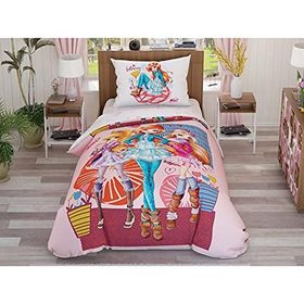 Taç Lisanslı Winx Flowers Desenli Tek Kişilik Nevresim Takımı
