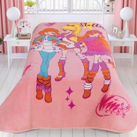 Taç Lisanslı Winx Pink Magic Tek Kişilik Battaniye