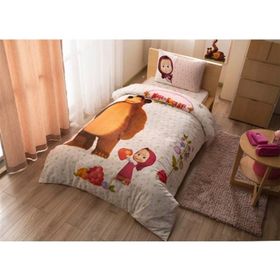 Taç Masha And Bear Lisanslı Tek Kişilik Nevresim Takımı