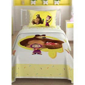 Taç Masha And The Bear Fruity Lisanslı Tek Kişilik Pike Takımı