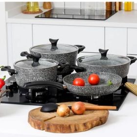 Taç Master Cook 4'lü 7 Parça Uzay Grisi Granit Tencere Seti