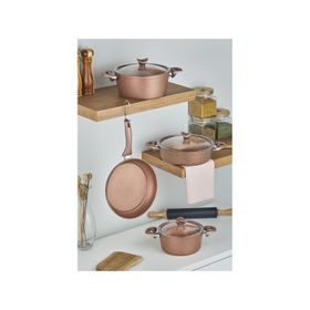 Taç Mastercook 7 Parça Granit Tencere Seti Rosegold