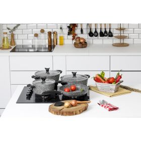 Taç Mastercook Gri 7 Parça Granit Tencere Seti