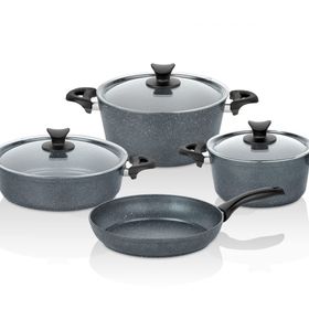Taç Mastercook Gri 7 Parça Granit Tencere Seti