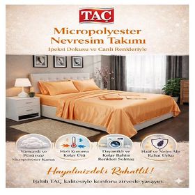 Taç Micropolyester Basic Turuncu 200x220 Cm Çift Kişilik Nevresim Takımı