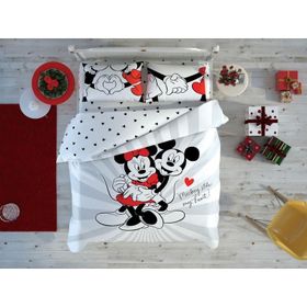 Taç Minnie Mickey Love Day Glow Lisanslı Çift Kişilik Nevresim Takımı