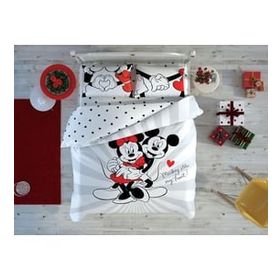 Taç Minnie Mickey Love Day Glow Lisanslı Çift Kişilik Nevresim Takımı