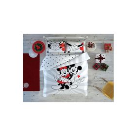 Taç Minnie Mickey Love Day Glow Lisanslı Çift Kişilik Nevresim Takımı