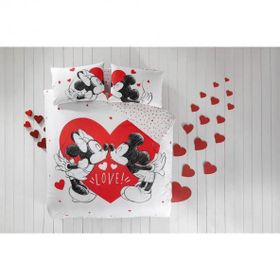 Taç Minnie Mickey Lovely Lisanslı Tek Kişilik Nevresim Takımı