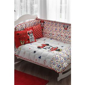 Taç Minnie Sketch Baby Kırmızı Bebek Uyku Seti