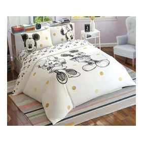 Taç Minnie&Mickey Glitter Lisanslı Çift Kişilik Nevresim Takımı Seti