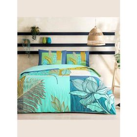 Taç Monstera Mint Ranforce Tek Kişilik Nevresim Takımı